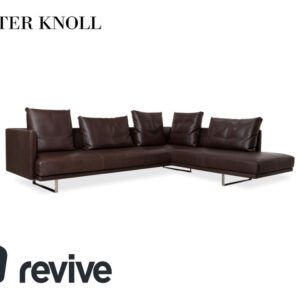 Walter Knoll Prime Time Leder Ecksofa Braun Recamiere Rechts